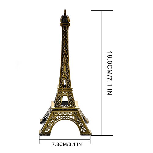 Optimal Shop Eiffel Tower Decor,18Cm（7Inch） Metal Paris Eiffel Tower Craft Art Statue Model Desk Room Decoration Gift #TOP2