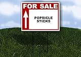 POPSICLE STICKS For Sale UP ARROW white Red Black 1 Single Sided 18x24 in Yard Road Sign w/stand