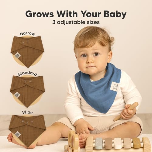 KeaBabies 8-Pack Muslin Baby Bibs for Boys, Girls and 8-Pack Baby Bibs - Muslin Bandana Scarf for Kids, Infant, Boys & Girls - Soft, Absorbent Drool Catcher for Teething & Drooling Toddler4