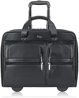 Solo New York Franklin Rolling Laptop Bag. Premium Leather Rolling Briefcase for Women