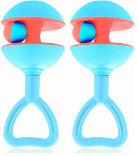 Image of Storio Toddler Plastic Jingle Rattle Non Toxic Bright and Colorful Rattles Baby Boy Girl Toys,Multicolor (Pack of 2)