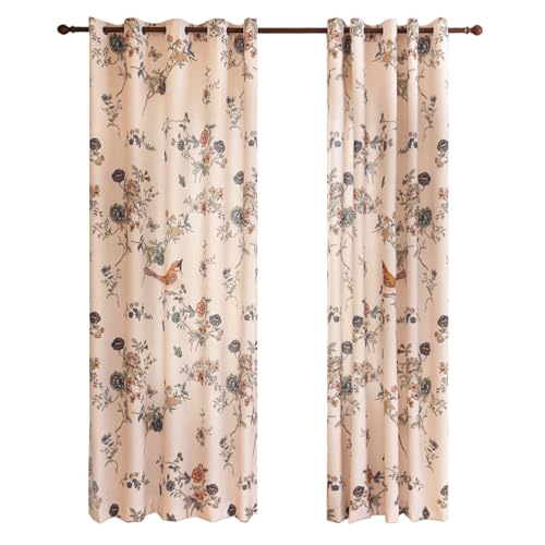 Image of ISAENNE Designer French Linen Printed Curtains,2 Panels,71 inchx65 inch-Cornucopi
