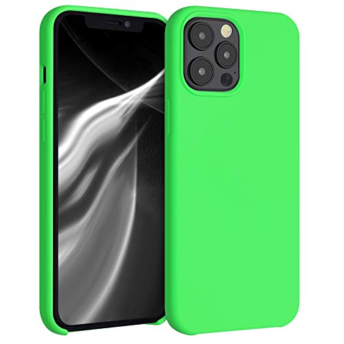 kwmobile TPU Silicone Case Compatible with Apple iPhone 12 Pro Max - Soft Flexible Rubber Protective Cover - Lime Green