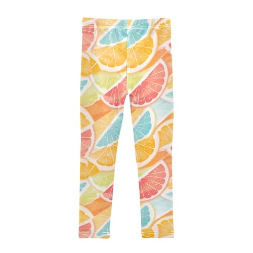KLL Citrus Floral Colorful Lemons Toddler Girls' Legging Stretchy High Waisted Workout Pants Running2
