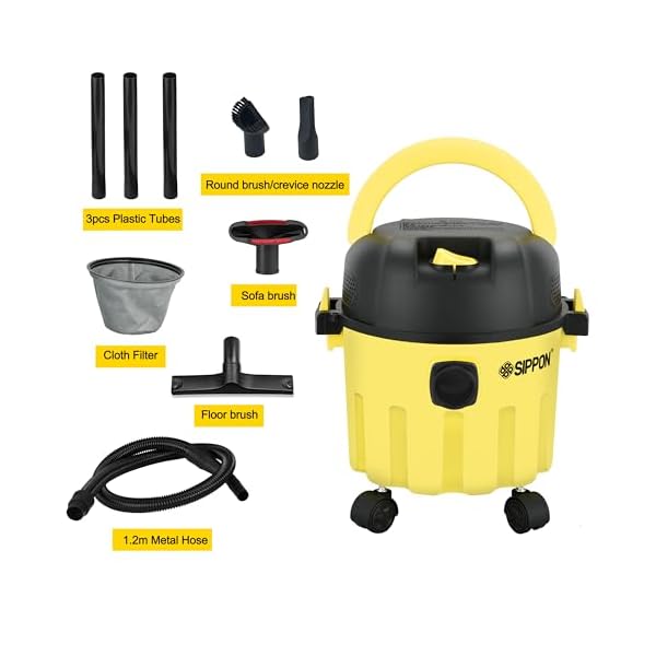Wet-Dry Vacuum, 3-in-1 Portable Shop Vacuum Cleaner with 2 Peak HP Power Suction, Lightweight Wet Dry Vacuum with Blower & Wall Mount Design for Car, Pet Hair, Hard Floor - Image 7