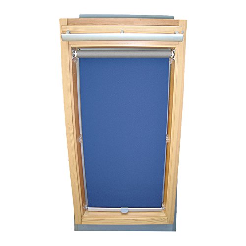 Hochwertiges Abdunkelungsrollo Rollo Thermo blau für Velux DKL/RHL-EP GGL,GPL,GHL,GTL,GXL,GDL MK08 ALU // Verdunkelungsrollo/Verdunkelungs-Rollo/Fensterrollo