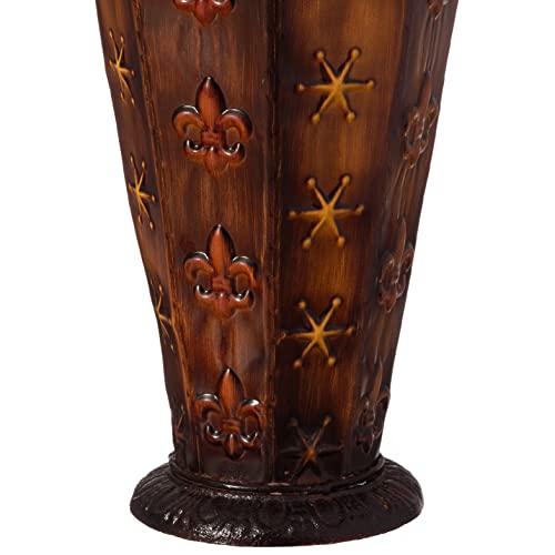 Uniquewise 34'' Metal Decorative Floor Vase Centerpiece Home Decoration For Dried Flower And Artificial Floral Arrangements In Living Room Decor, And Bedroom Decoration, Brown #TOP6