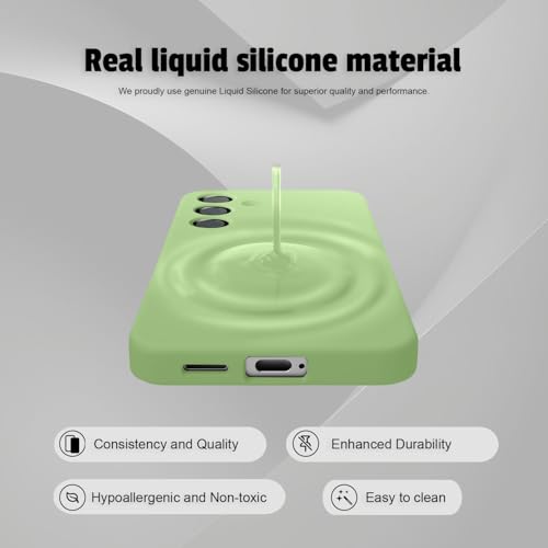 Image of LIRAMARK Liquid Silicone Soft Back Cover Case for Samsung Galaxy S25 5G (Mint Green)