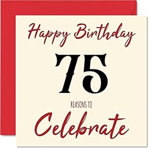 Lustige Geburtstagskarte zum 75. Geburtstag für Männer und Frau – Gründe zu – Happy Birthday Karte für Papa Mama…