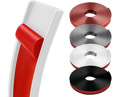 Image of U-Shape Edge Banding 0.35 Inch x 20Ft, Furniture Edge Flexible Protector for Desk Countertop Table Cabinets Shelves Restoration Veneer TPE Self Adhesive Veneer Edging Trim (White)