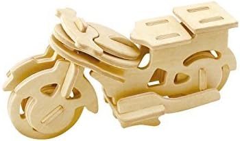 PONTE COLLECTION Motor Cycle 3D Wooden Model Toy Kit World Puzzle Build Car Kit Wooden 3D Puzzles Build Car Kit Kids Wooden Puzzle Car Model Kits 25-pcs (Motorcycle)