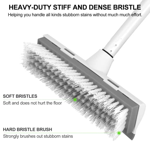 Setsail Floor Scrub Brush With Long Adjustable Handle Heavy-Duty Stiff Bristles Floor Scrubber 2-In-1 Deck Grout Brush For Cleaning Shower Bathroom, Tile, Carpet, Kitchen #TOP2
