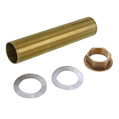 Einlochdeck Kalt Warmwasser Messing Rohrmuttern, Kaltwasserhahn Armaturen Nippel Kontermutter (Länge-150mm) Cover