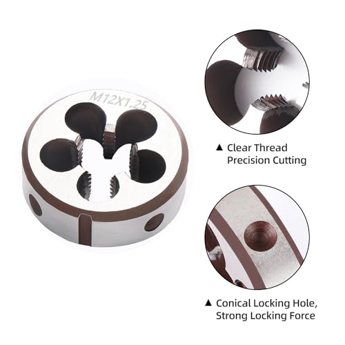 Image of M12 x 1.25 Metric Thread Tap and Die Set, M12 x 1.25mm High-speed Steel Machine Tap Die Set Right Hand
