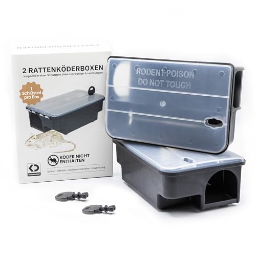 Köder-Discount Rattenfalle für Giftköder (Köder Nicht enthalten) – 2 Abschließbare Rattenköderboxen mit Klarem Deckel & Doppelteingang – Manipulationssichere Köderbox Ratten (22 x 14 x 7.9 cm) Köder-Discount Rattenfalle für Giftköder (Köder Nicht enthalten) – 2 Abschließbare Rattenköderboxen mit Klarem Deckel & Doppelteingang – Manipulationssichere Köderbox Ratten (22 x 14 x 7.9 cm)
