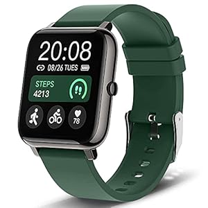 Popglory Smart Watch, Smartwatch with Blood Pressure, Blood Oxygen Monitor, Fitness Tracker with Heart Rate Monitor, Full Touch Fitness Watch for Android & iOS for Men Women