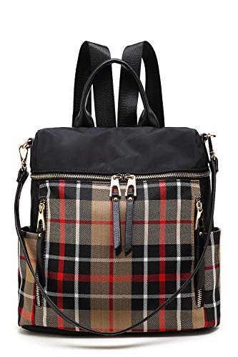 MKF Collection Nishi Plaid Backpack Waterproof Laptop Backpack for Travel Daypack Nylon By Mia K