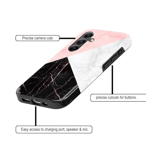 Image of COLORflow Back Cover Compatible with Samsung Galaxy A34 5G | Beautiful Black White Pink Marble | Designer Printed Glossy Armoured Bumper Back Cover Compatible with Samsung Galaxy A34 5G