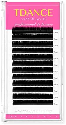 TDANCE Lash Extension Matte Black Eyelash Extension C CC D DD J B L Curl Volume & Classic Lash Extensions 0.03-0.18mm Thickness Professional Salon Use(0.05-D,12 mm)