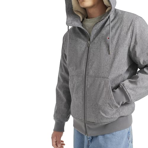 Champion Men's Sherpa Lined Hoodie Sweatshirt, Heather Grey, M - image 2