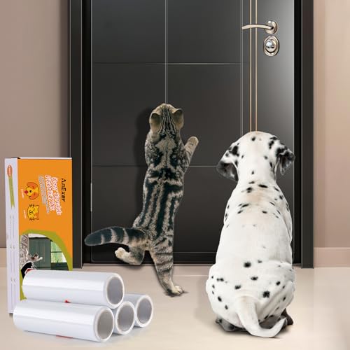 Protection Porte Chien Chat Anti Griffe Protège 4pcs 10x100cm Transparent Autocollant pour Matelas Door Canapé