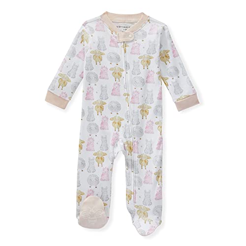 Image of Burt's Bees Baby unisex-baby Sleep & Play, Organic One-piece Romper-jumpsuit Pj, Zip Front Footed Pajama