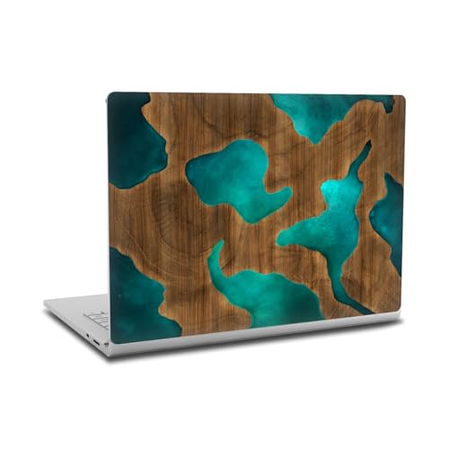 Revêtement Vinyle Microsoft Surface Book 2 anti-rayures - Style Bois et Résine Aqua Mix Art