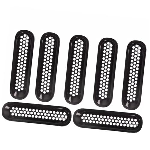 Calandre avant Jeep Wrangler JK 2007-2018 : kit 7 pièces pour modèle 2 portes et 4 portes