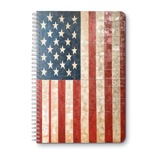 Carnet à spirale vintage drapeau américain pour organiser vos notes de bureau