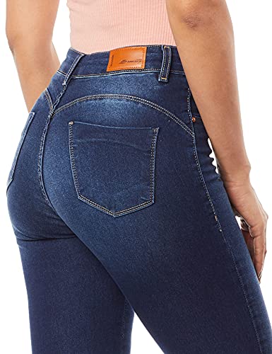 Sawary Jeans Calça heart Feminino, Azul, 38 40