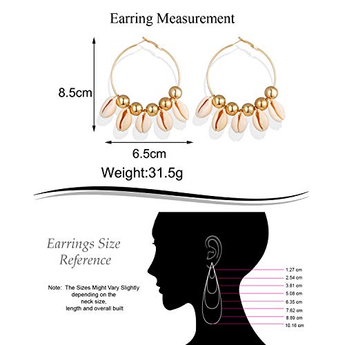 Image of Young & Forever Gift Women's Hoops Bohemian Gold Plated Alloy Nature Tassel Hoop Earrings Golden Bead Circle Earrings With For Women
