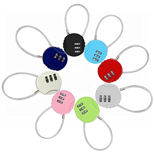 ZPLIUST 3 Digit Combinations Padlock The Safe Cipher Lock Resettable Code Lock, Color Locks (Model2-8Pack)