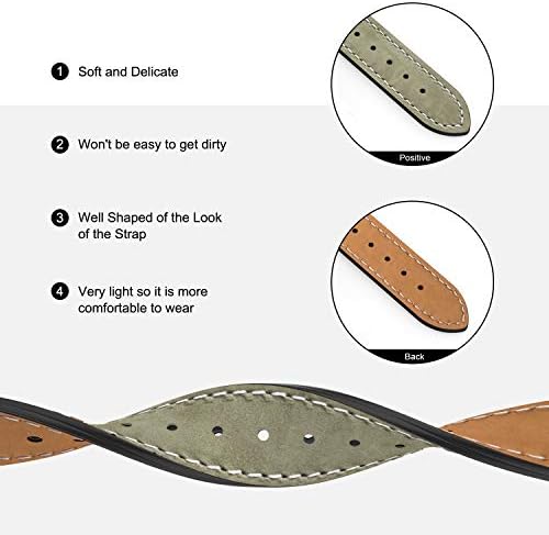 WASPO Compatible for Fitbit Charge 4 Leather Strap, Genuine Leather Bracelet Classical and Comfortable Compatible with Fitbit Charge 4/ Charge 3/ Charge 3 SE, Small Large Men Women