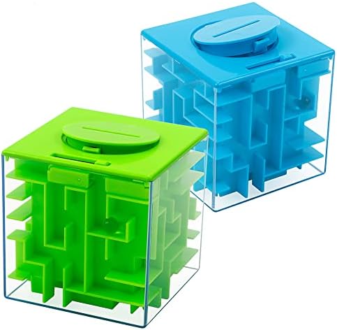 ThinkMax Money Maze Puzzle Box for Kids and Adults, Perfect Money Holder Maze Puzzle Gift Box （2 Pack）