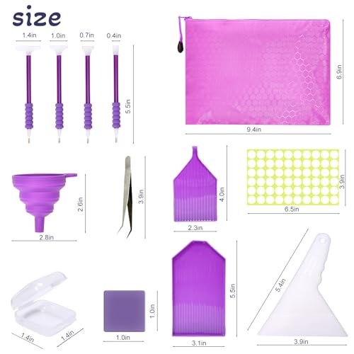 Image of MoeeBtee Diamond Painting Storage Containers, 60 Slots Diamond Painting Accessories and Tools, Diamond Art Organizer Storage Case - Butterfly
