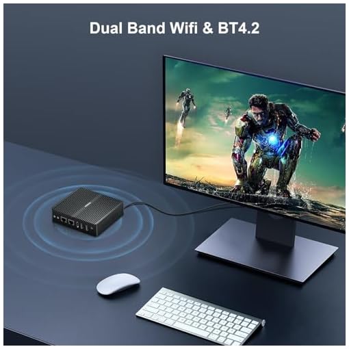 VENOEN Mini PC sin Ventilador de 12ª generación Celeron J6412, Mini Desktop pc, Windows 11, NO RAM NO SSD, Doble HD-MI, DP, 3 Pantallas, 2 RJ45 LAN, USB3.0, RS232 COM, WiFi de Doble Banda, BT4.2 - Imagen 6
