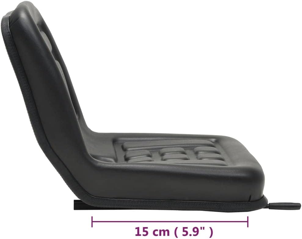 vidaXL Universal Tractor Seat with a Drain Hole Replacement Seat Thickly-Padded Seat Durable and Water-Resistant Horizontally Adjustable Black