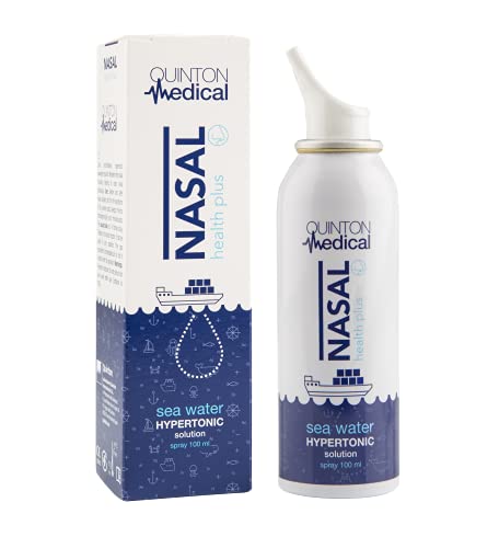 Quinton Medical - Nasal Health Plus, Spray Nasal de Agua de Mar 100% Natural, 21 g/l de Sales Marinas, Alivio Congestión Nasal y Pre/Postoperatorio, 100 ml