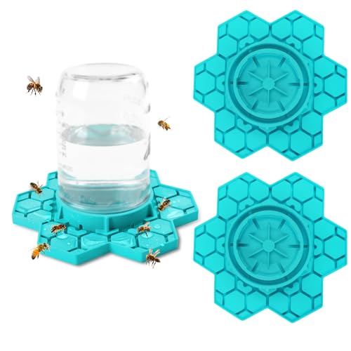 2 Pack Bee Feeder for Mason Jar, Silicone Bee Watering