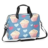 Helhappy Laptop-/Computer-/PC-Schultertasche, Tragetasche, süßes Dessert, Cupcake, wasserdicht, für Business, Büro, Arbeit, für Männer und Frauen, 39,5 cm (15,7 Zoll)