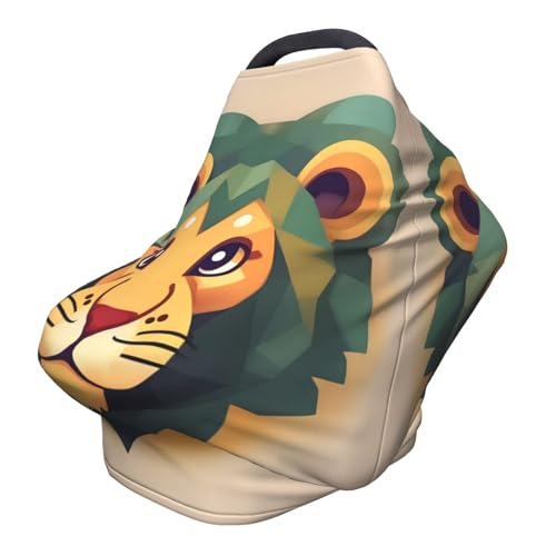 XZDHYZ Cartoon lion Versatile full-print Stroller Chair Cover/Nursing Cover, specially designed for your baby, Black