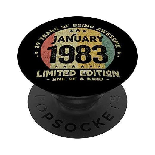 Regalo 39 años Cumpleaños Hombre Mujer - Enero 1983 PopSockets PopGrip Intercambiable