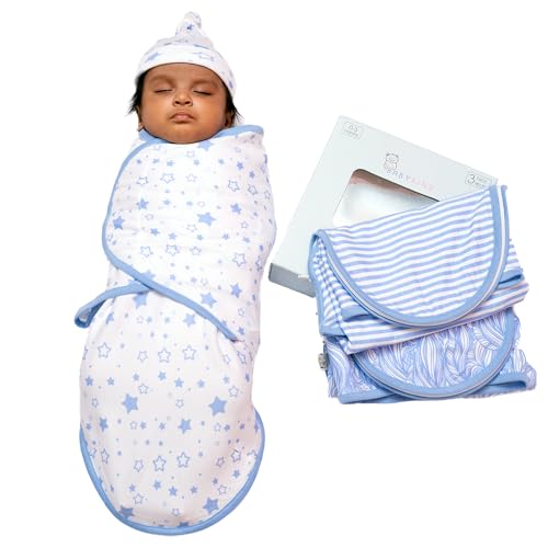 Image of 3 Pack Organic Swaddles Sacks For Newborns, Baby Girls, Boys, Soft & Snug Newborn Sack, Nursery Swaddling Blankets