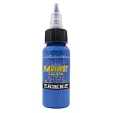 Radiant Colors Tattoo Ink Professional Tattooing Inks Fluid Vegan Pigments 1/2 oz Half Ounce Electric Blue