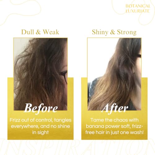 Image of Banana Natural Shampoo + Conditioner 200ml Moisture Lock for All Hair Types - Frizz Free Hair Upto 36 to 48 Hours - Sulphate & Paraban Free