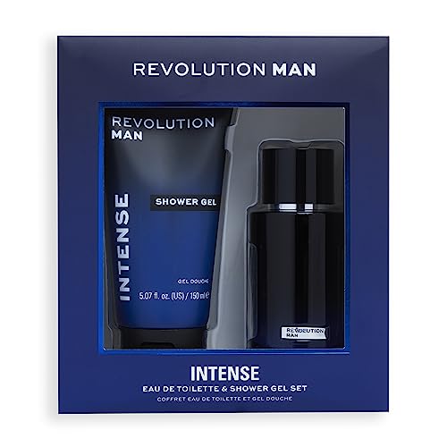 Ensemble Eau de Toilette Intense & Gel Douche Intense de Revolution Man, Eau de Toilette Intense de 100 ml & Gel Douche Intense de 150 ml Inclus