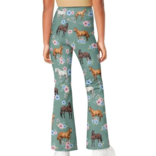 Image of Girls Flare Leggings Cute Bell Bottoms for Teen Girls Wide Leg Sweatpants for 5-14 T