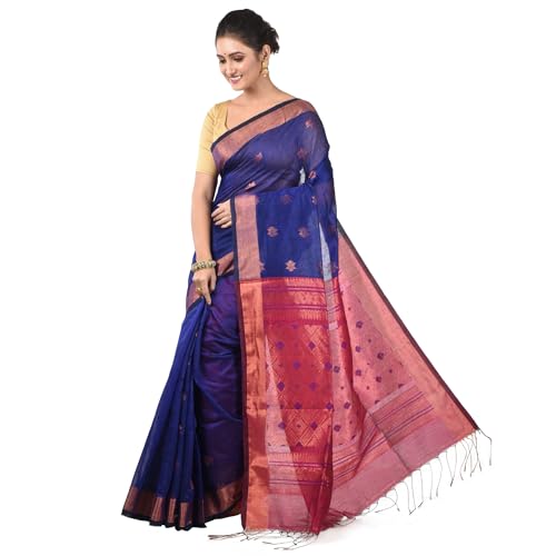 Aishani Collection blue zari woven silk saree – image 3