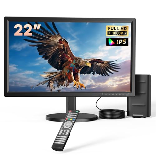 Image of Erasiny 22 inch TV, Small Television with Upgraded ATSC Digital Tuner, 2 in 1 Stand, HDMI/USB/AV, Portable TV for Home, Cars, Kitchen, RV, Office
