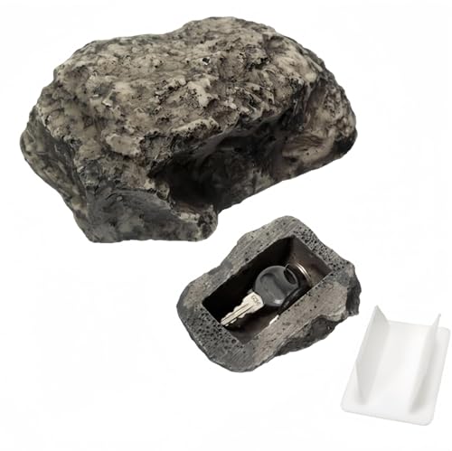 Heyumybit Pierre à Clés Cachette avec Compartiment Secret,Pierre à Clés Big Mountain,Extérieur en Résine,Roche pour Jardin Yard L'intérieur L'extérieur Décoration